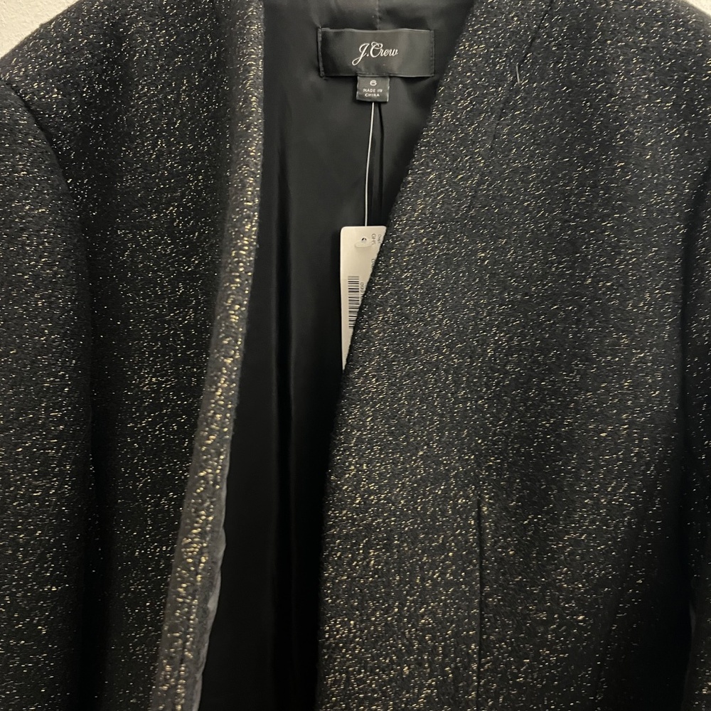 J. Crew Going Out Blazer In Black Lurex NWT - Picture 4 of 11